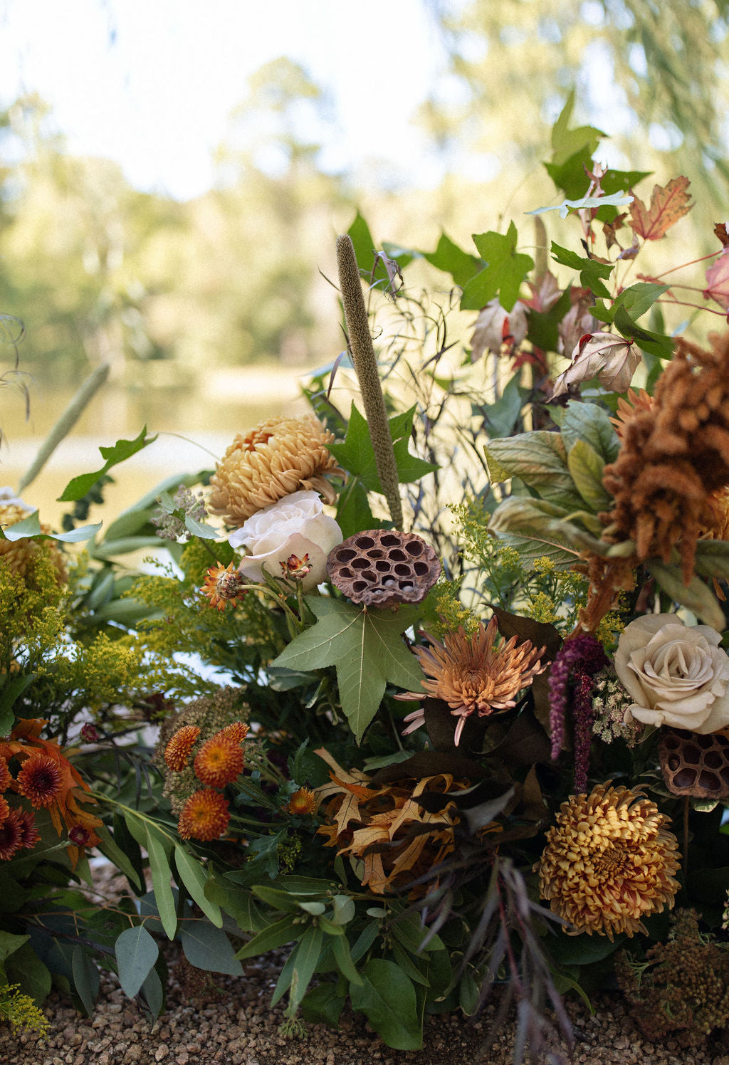 Golden Harvest Floral Swag